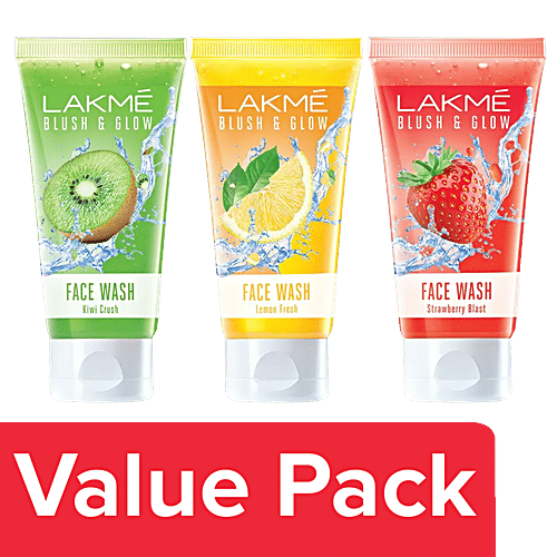 Buy Lakme Face Wash Strawberry + Face Wash Lemon Fresh + Face Wash
