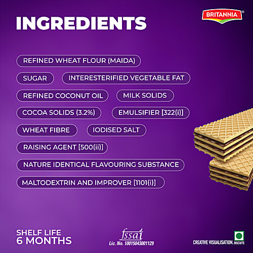 Britannia Treat Rich Creme Choco Flavoured Wafers, 6x55 g (Multipack)