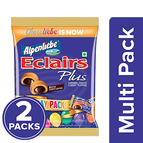 Buy ALPENLIEBE Eclairs Plus Birthday Pack Rich Choco Center, Caramel