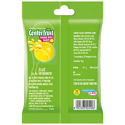Buy Center Fruit Liquid Filled Chewing Gum Pineapple Flavour, Tennis