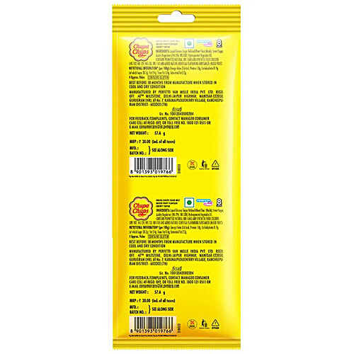 Chupa Chups Sour Belt Mixed Fruit Flavour Soft & Chewy Toffee, 3x57.6 g Multipack (8 pcs) 