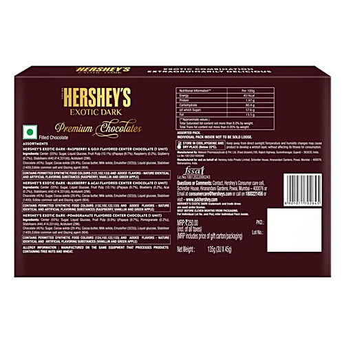 Buy Hersheys Exotic Dark Chocolates Assorted Pack Gift box 135 gm