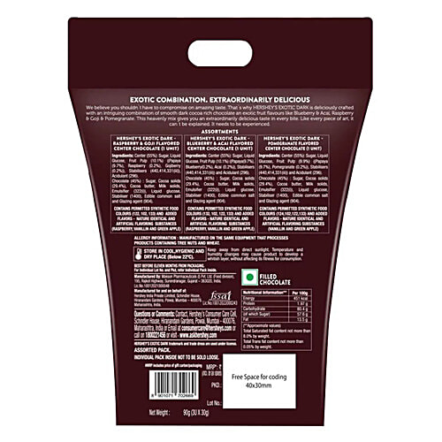 Buy Hersheys Exotic Dark Chocolates Assorted Pack Gift box 90 gm Pack