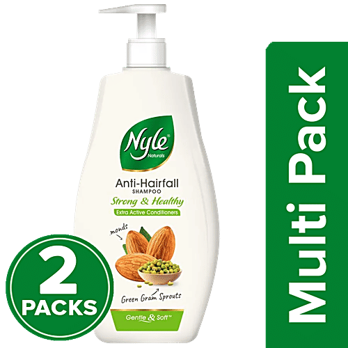 Nyle Naturals Strong & Healthy Anti Hairfall Shampoo, 2 x 800 ml Multipack 