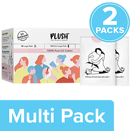 Buy Plush Sanitary Pad With Disposable Pouches & Panty Liners, 100