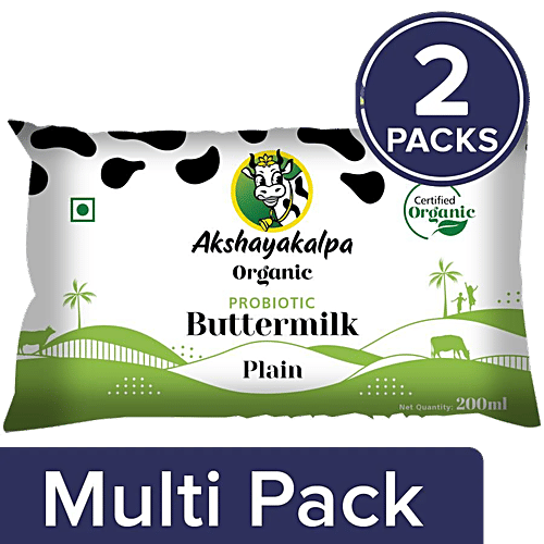 Buy AKSHAYAKALPA Organic Probiotic Buttermilk Plain, LowCalorie