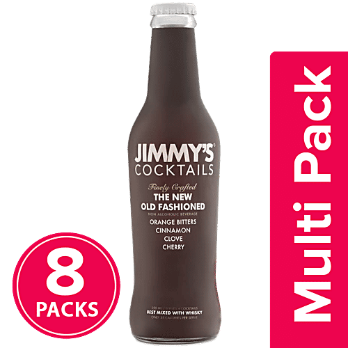 Jimmys Cocktails The New Old Fashioned Cocktail Mixer - Ready To Serve Fruit Beverage, 8x250 ml Multipack 