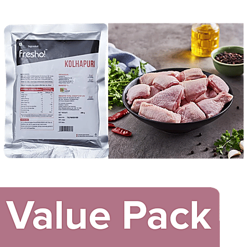 fresho! Kolhapuri Gravy Mix, 200 g + Chicken Curry Cut - With Skin, 12-16 Pcs, 450g, Combo 2 Items 