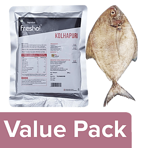 fresho! Kolhapuri Gravy Mix, 200 g + Black Pomfret - Whole Cleaned, 2-3 pcs, 450g, Combo 2 Items 