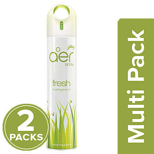 godrej aer spray home and office air freshener fresh lush green 2 x 220 ml multipack