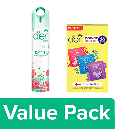 Buy Godrej Aer Spray Home & Office Air Freshener, 220 ml + Power