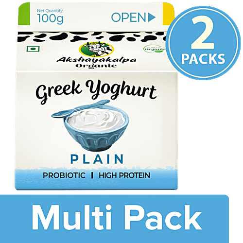 Buy AKSHAYAKALPA Organic Greek Yoghurt Plain, Probiotic, High Protein