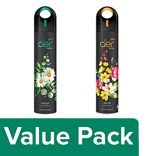 Buy Godrej Aer Spray Premium Air Freshener, Alive + Relax, Each 220 ml Online at Best Price of