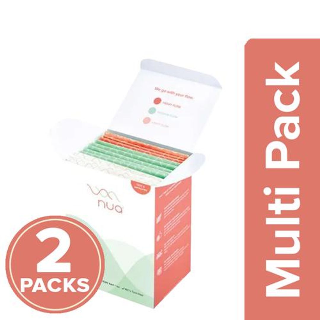 Nua Ultra-Thin Rash-Free Pads - Assorted Pack, With Disposal Covers, 2 x 12 pcs Multipack