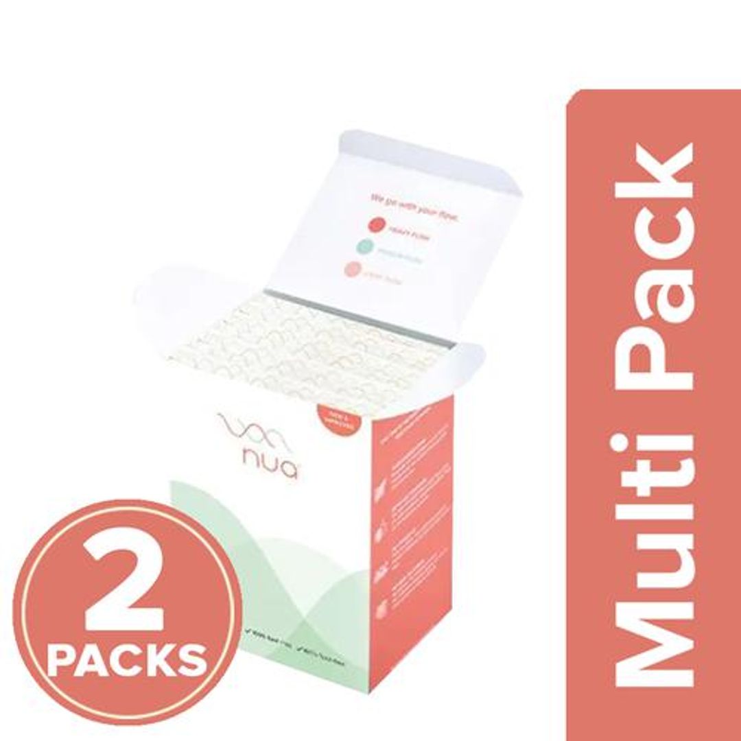 Nua Ultra-Thin Rash-Free Pads - Regular, With Disposal Covers, 2 x 12 pcs Multipack