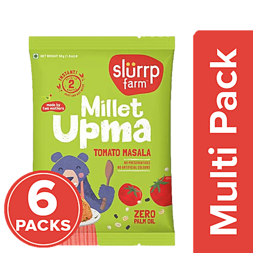 Buy Slurrp Farm Instant Millet Upma Tomato Masala, Protein & Fiber