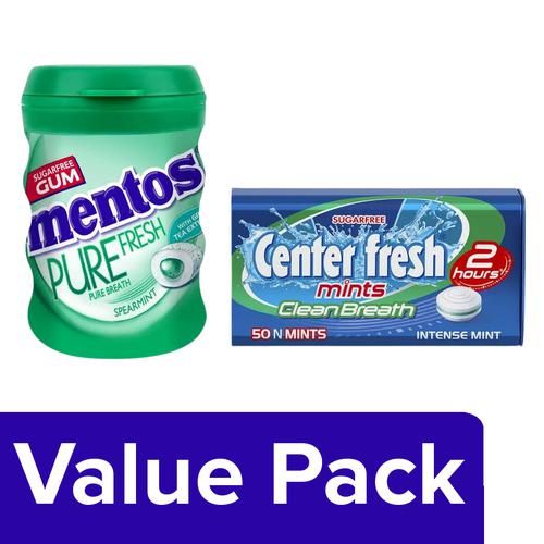 Buy bb Combo Mentos Pure Fresh Chewing Gum + Center Fresh Mints Clean  Breath Intense Mint Online at Best Price of Rs 200 - bigbasket
