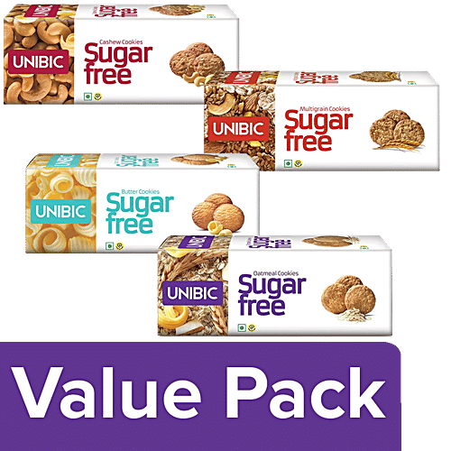 Buy UNIBIC Sugar Free Cashew + Multigrain + Butter + Oatmeal Cookies