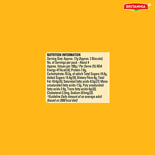 Britannia Nutri Choice Oats Orange & Almond Biscuits, 4 x 75 g Multipack 