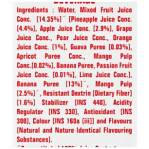 Buy Real Activ Fiber + Multi Fruit Beverage No Added Sugars