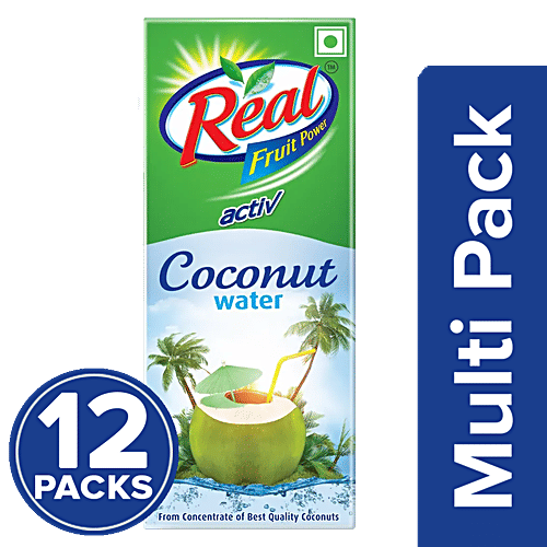 Real Activ Coconut Water/Nariyal Pani, 12 x 200 ml (Multipack) 