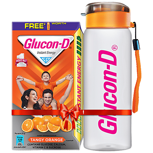 Glucon-D Instant Energy Nutrition Drink - Tangy Orange, 2 x 1 kg (Get Free Sipper) (Multipack) 