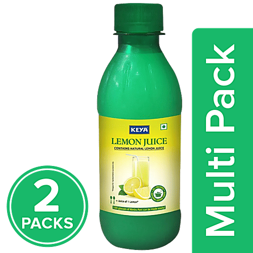 Keya Lemon Juice With Natural Lemons, 2 x 500 ml (Multipack)