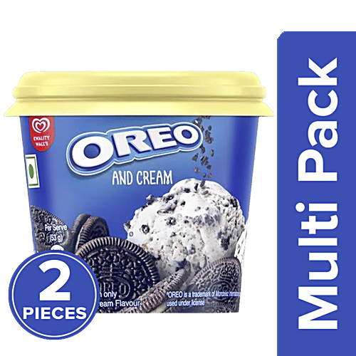 Kwality Wall's Frozen Dessert - Oreo & Cream, 2 x 100 ml Multipack 
