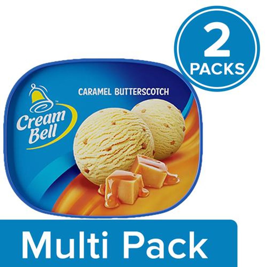 Cream Bell Caramel Butterscotch Ice Cream, 2 x 750 ml Multipack