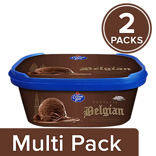 Cream Bell Belgian Chocolate Ice Cream - With Fruits & Nuts, 2 x 750 ml Multipack