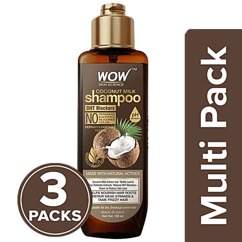 Buy Wow Skin Science Coconut Milk Shampoo No Parabens, pH Balances