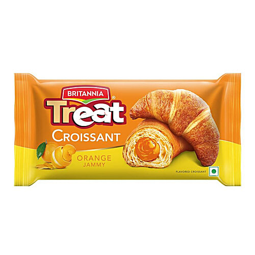 Britannia Treat Croissant - Orange 45 g + Treat Croissant - Cocoa Creme Filling 45 g, Combo 2 Items