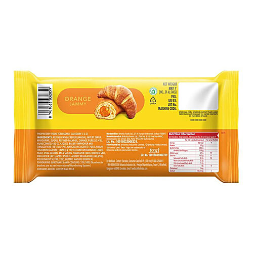 Britannia Treat Croissant - Orange 45 g + Treat Croissant - Cocoa Creme Filling 45 g, Combo 2 Items