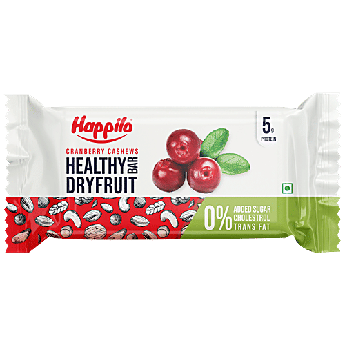 Happilo Cranberry Cashew Healthy Dry Fruit Bar - Rich In Protein, Gluten Free, 3x35 g Multipack 