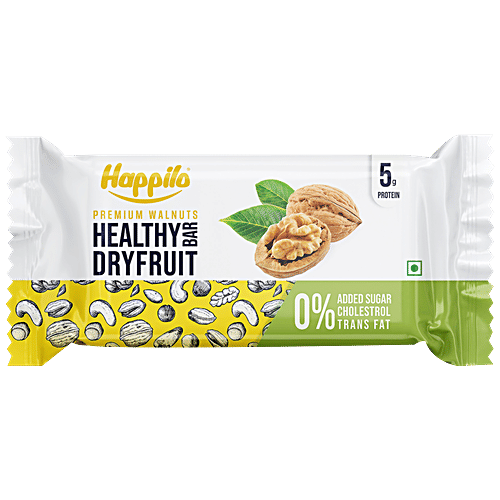 Happilo Premium Walnut Healthy Dry Fruit Bar - Rich In Protein, Gluten Free, 3x35 g Multipack 