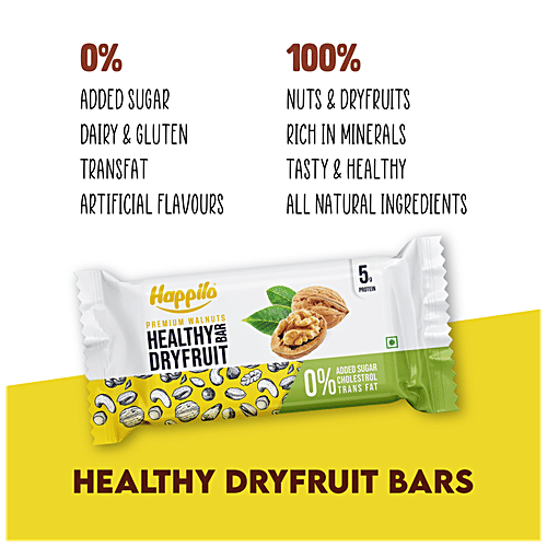 Happilo Premium Walnut Healthy Dry Fruit Bar - Rich In Protein, Gluten Free, 3x35 g Multipack 