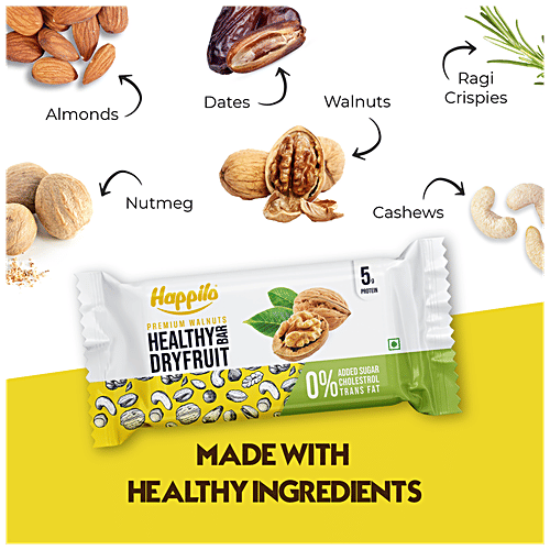Happilo Premium Walnut Healthy Dry Fruit Bar - Rich In Protein, Gluten Free, 3x35 g Multipack 