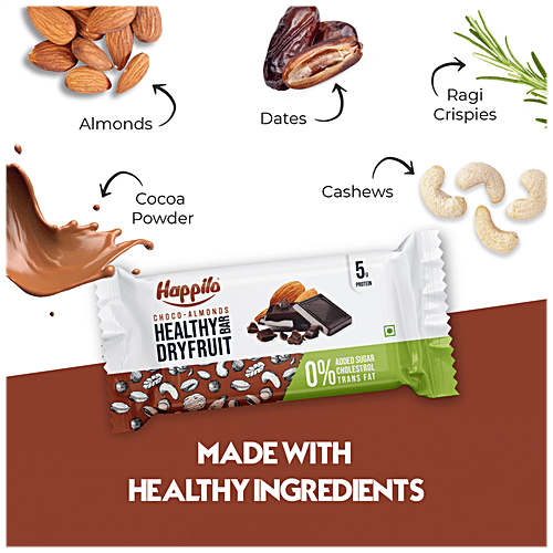 Buy Happilo ChocoAlmond Healthy Dry Fruit Bar Rich In Protein