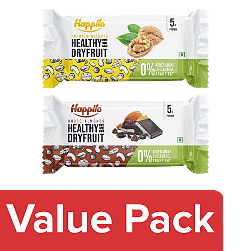 Buy Happilo Healthy Dry Fruit Bar Premium Walnut 2x35 g + Choco