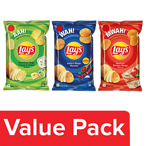 Buy Lay's American Style Cream & Onion + India's Magic Masala + Spanish