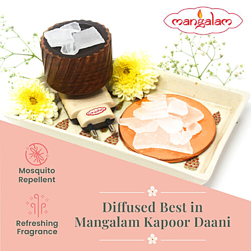 Mangalam Pure Bhimseni Camphor - Leaves No Residue + Sandalwood, Each 100 g, Combo 2 Items 