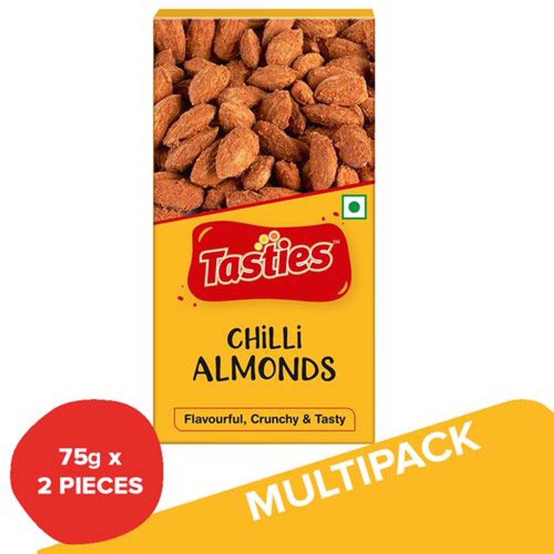 Tasties Chilli Almonds - Flavourful & Crunchy, 2x75 g Multipack