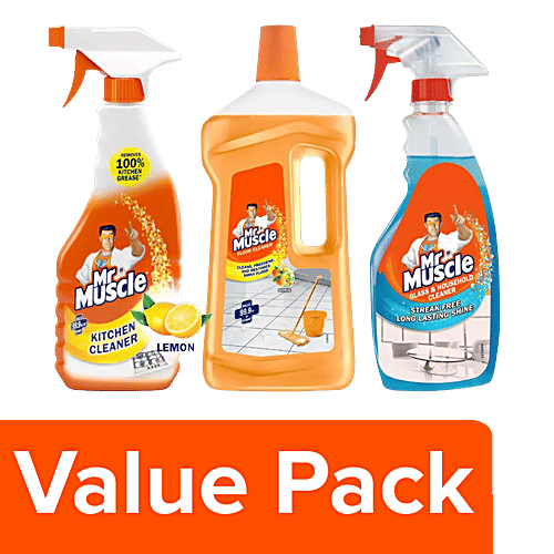 Buy Mr. Muscle Kitchen Cleaner 450ml + Floor Cleaner Citrus 1L