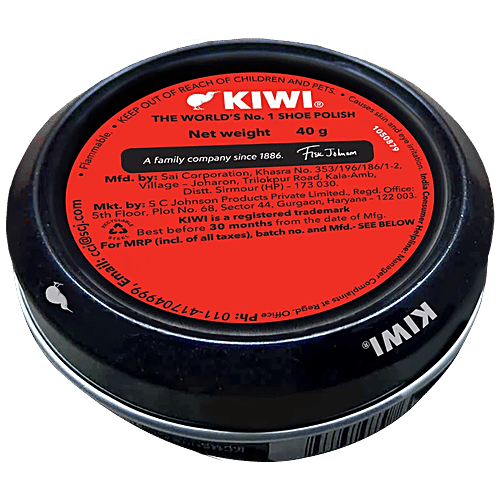 Kiwi Shoe Shine Brush - Leather 1 Pc - Mini + Shoe Polish Paste Black 40 g, Combo 2 items 