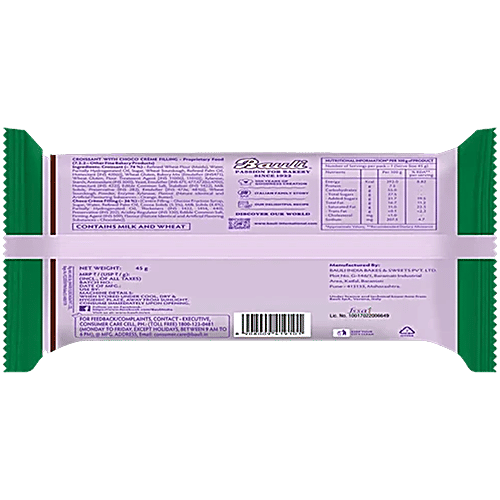 Bauli Moonfils - Choco Cream, Vegetarian, Centre Filled Puff Rolls, Italian Recipe, 2 x 50 g Multipack 