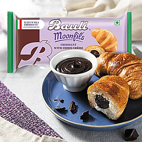 Bauli Moonfils - Choco Cream, Vegetarian, Centre Filled Puff Rolls, Italian Recipe, 2 x 50 g Multipack 