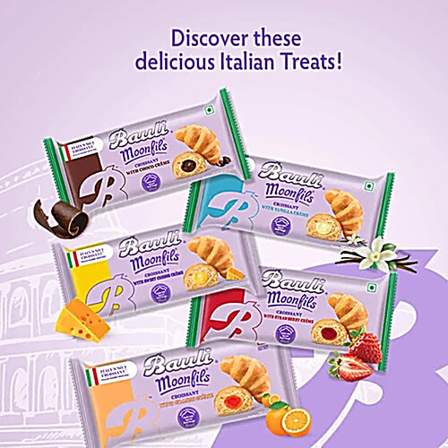 Bauli Moonfils - Vanilla, Centre Filled Puff Rolls, Italian Recipe, Soft & Delicious, 2x50 g Multipack 