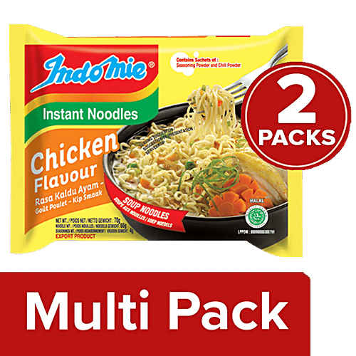 Indomie Instant Soup Noodles - Chicken Flavour, 2x70 g Multipack