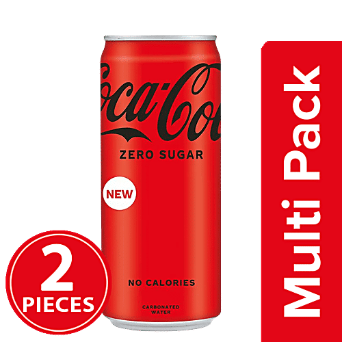 Coca Cola Zero Sugar Soft Drink, 2x300 ml Multipack