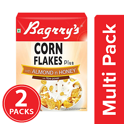 Buy Bagrry'S Corn Flakes Plus With Almond & Honey With Fibre Power